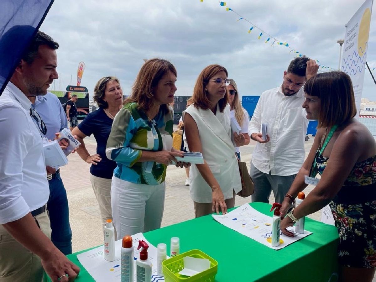 Jimena Delgado en Lanzarote con Jeziel Martín,  Lorena Martín y Jacobo Medina