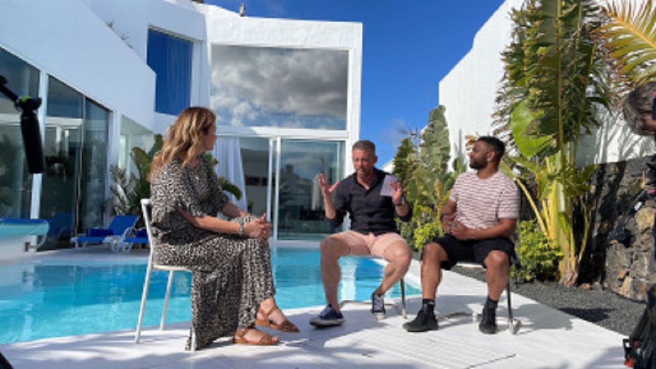 Amanda, JB y Sam en el programa grabado en Costa Teguise