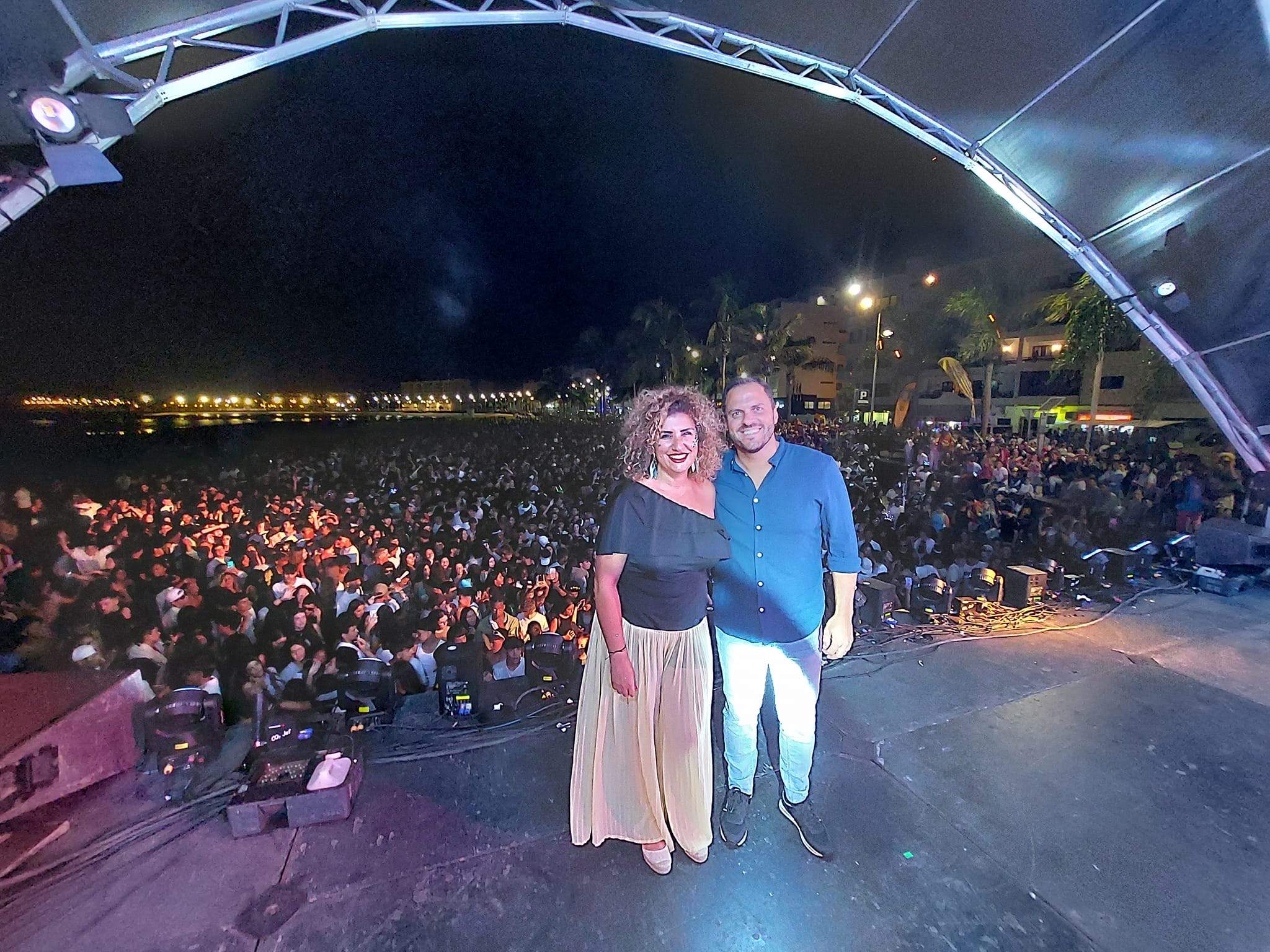 Arrecife Summer Fest. El alcalde y la concejal de Turismo y Comercio Arrecife Summer Fest. El alcalde y la concejal de Turismo y Comercio