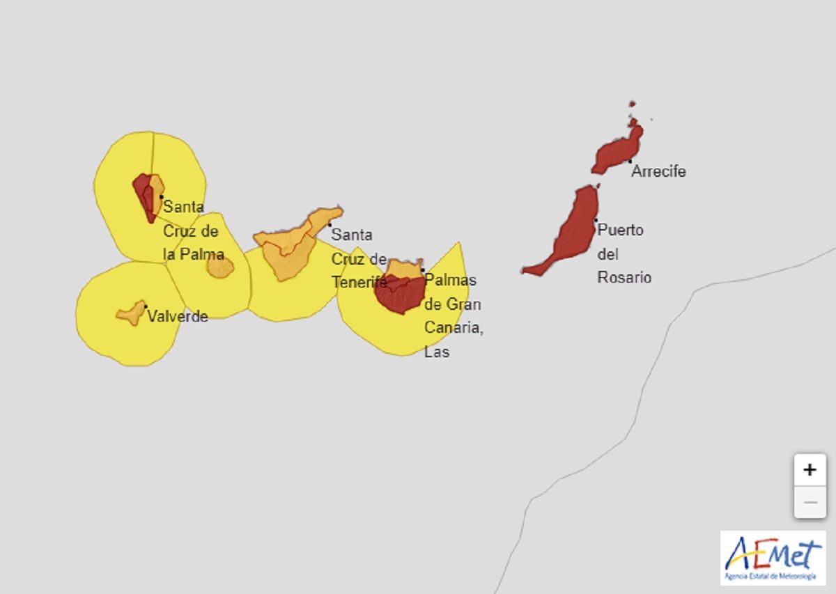 Previsión de avisos de la Aemet para este viernes