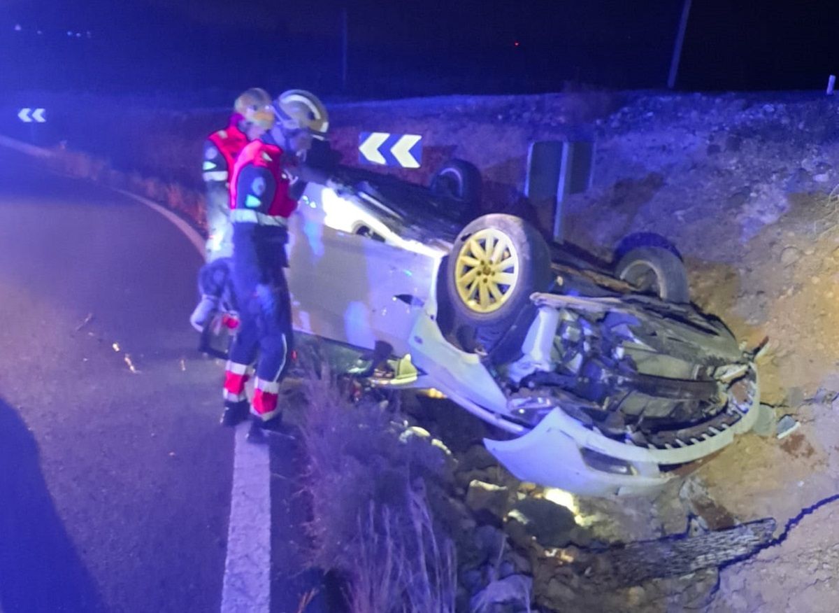 Vuelco de un vehículo en Costa Teguise
