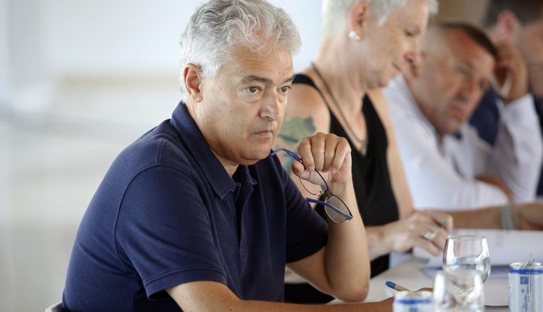 El alcalde de Tías José Juan Cruz Saavedra durante el acto