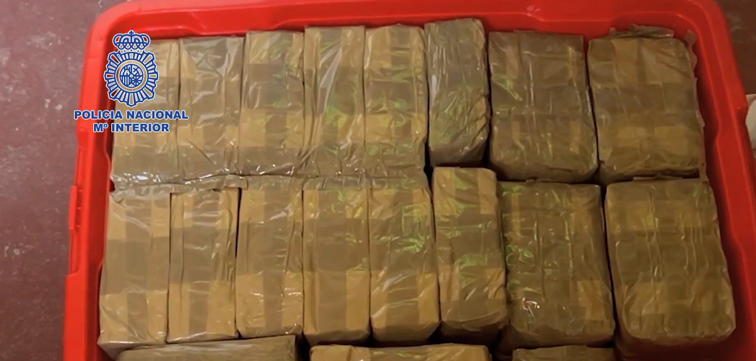 La cocaína y el hachís incautados por la Policía Nacional