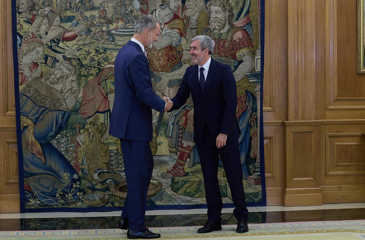 El Rey Felipe VI y Clavijo en el Palacio de la Zarzuela (Foto: La Provincia)