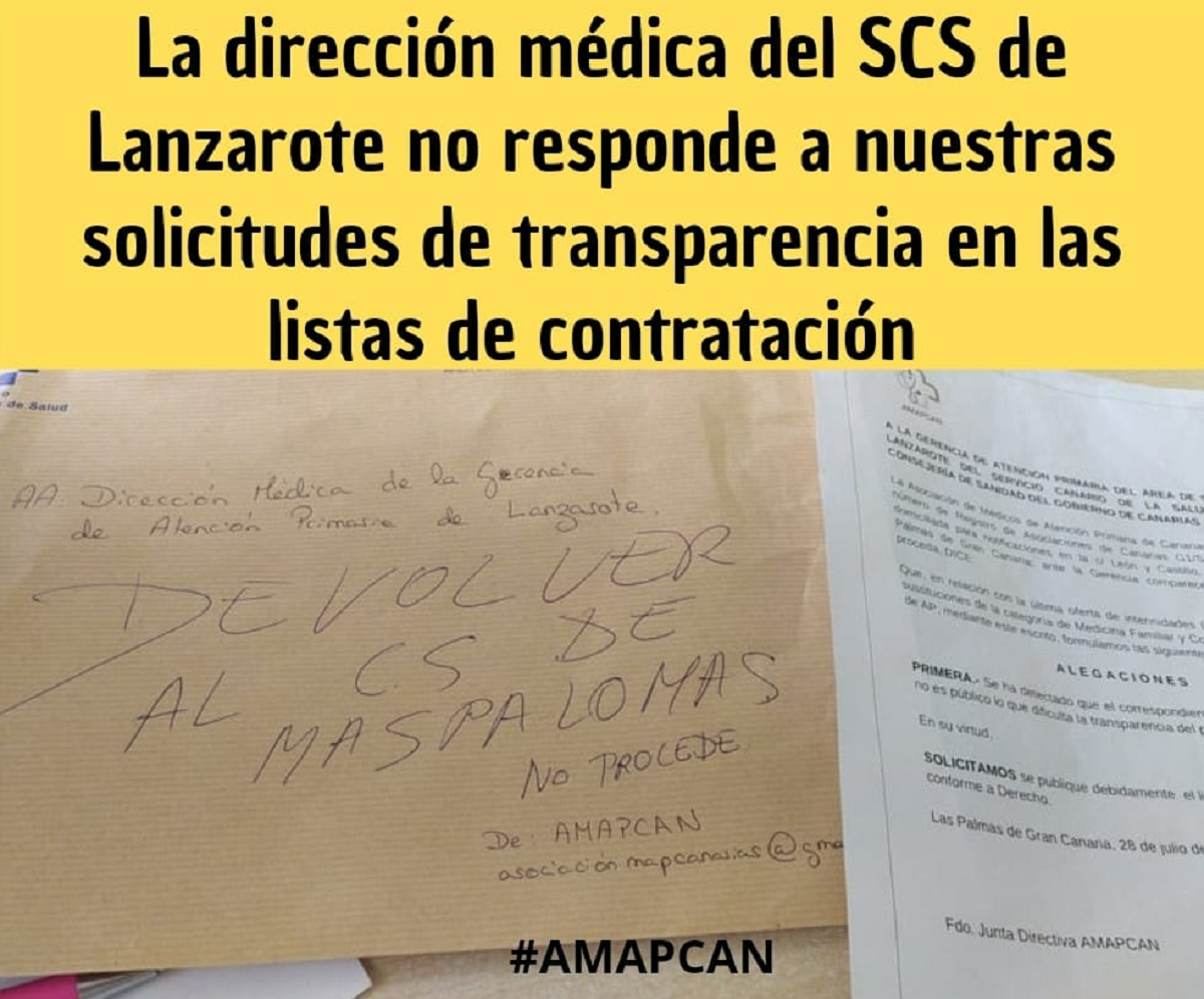 El comunicado de la Asociación de Médicos de Atención Primaria de Canarias publicado en Facebook