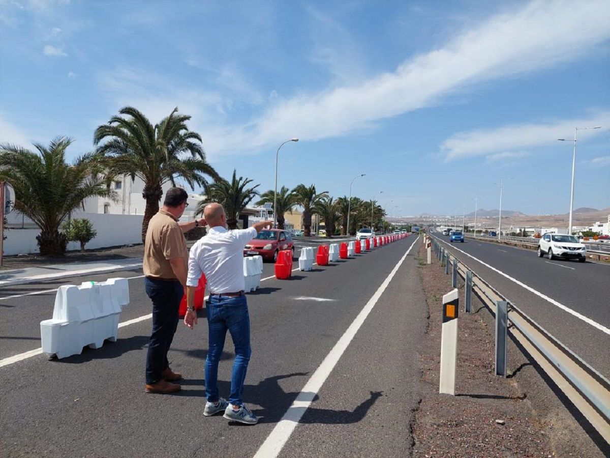 Obras del paso inferior de Playa Honda. Foto: Ayuntamiento de San Bartolomé.