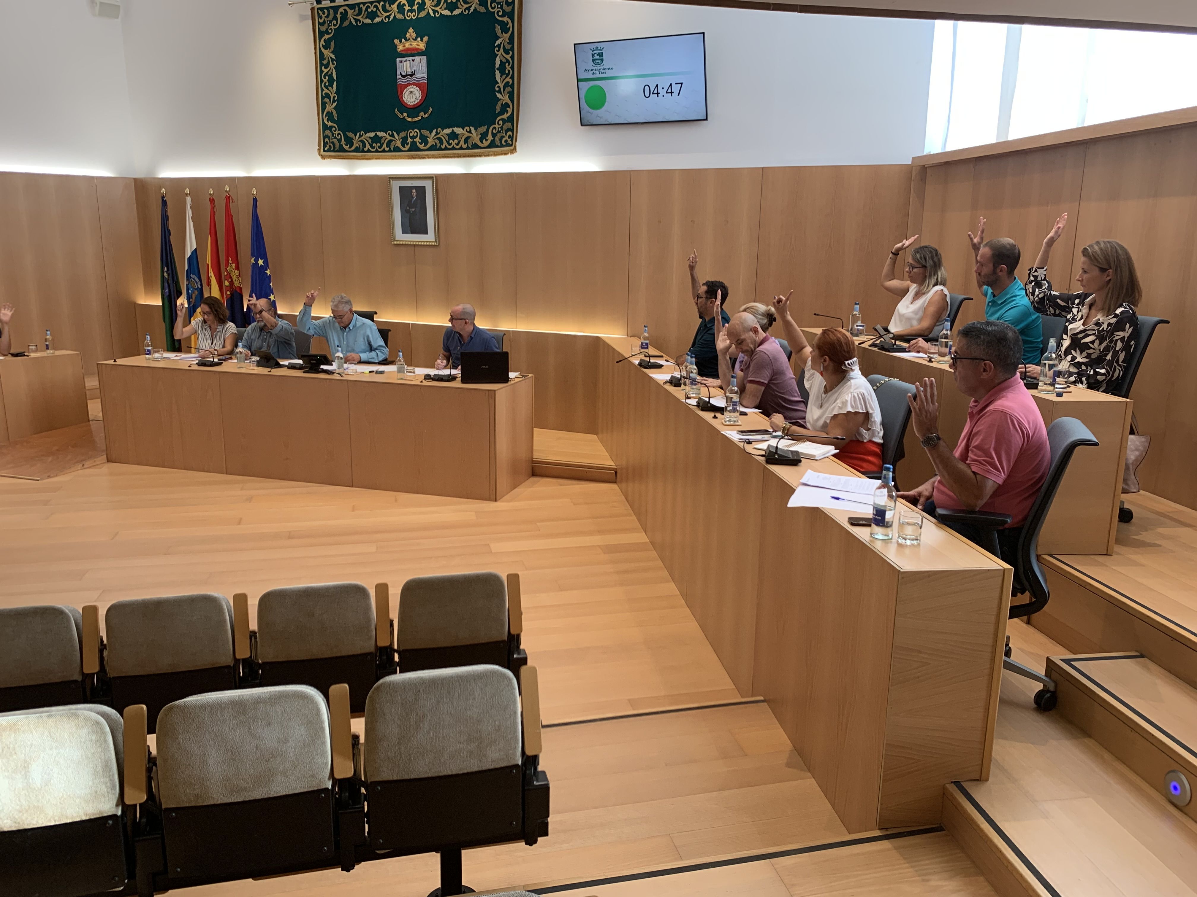 Sesión plenaria del Ayuntamiento de Tías este martes.