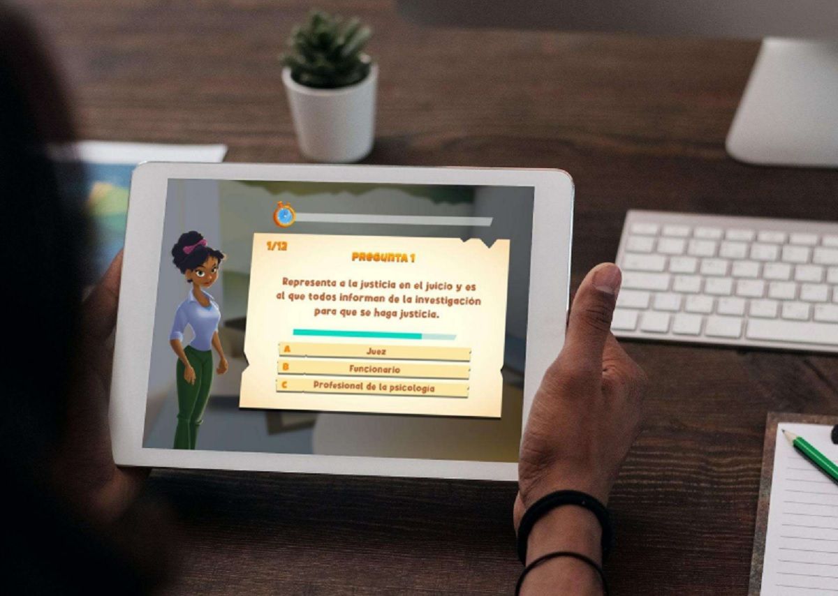 La aplicación creada para enseñar a los adolescentes el funcionamiento de un juicio. Foto: TSJC.