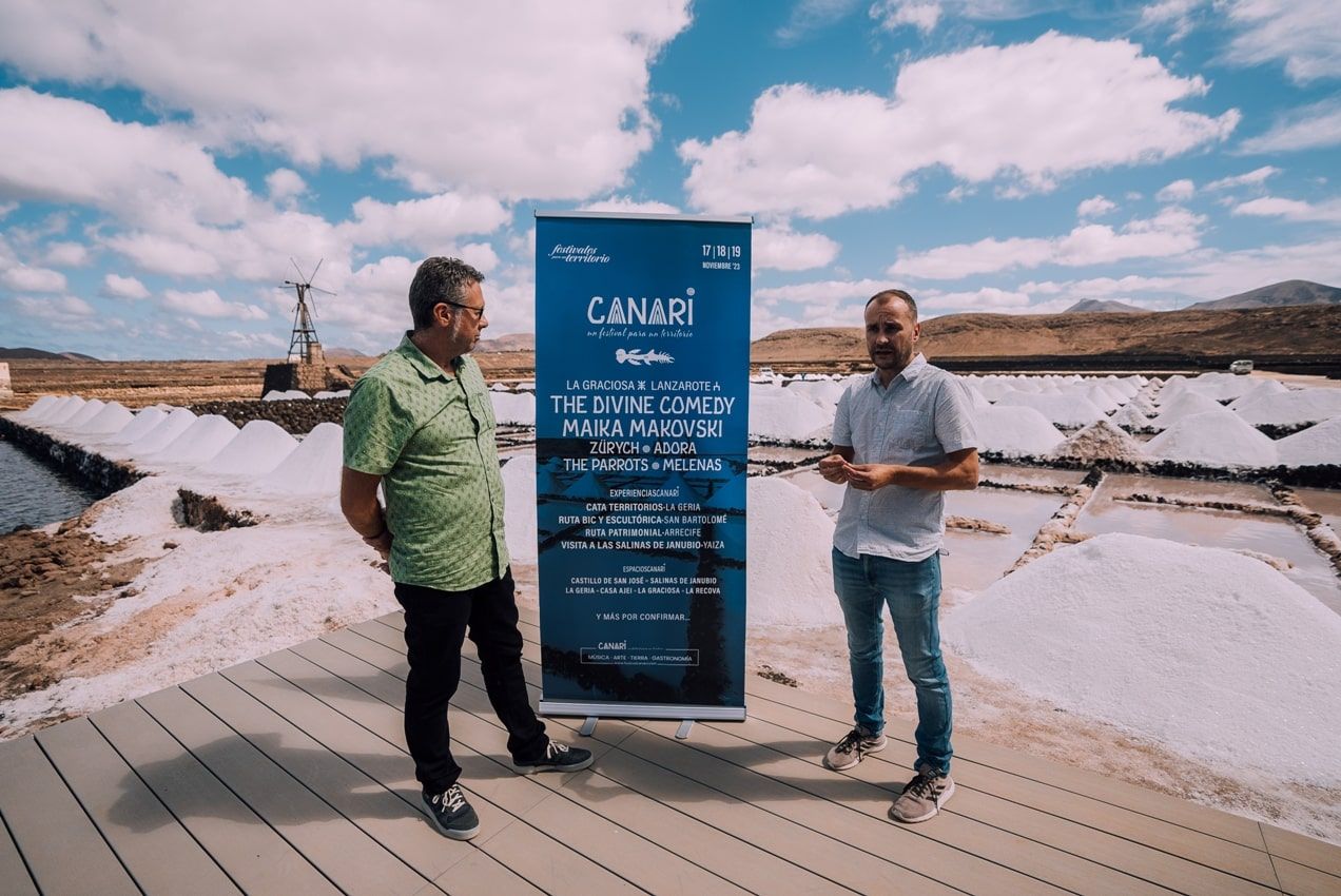 Neftalí Acosta y Carlos Montilla en la presentación de Canari