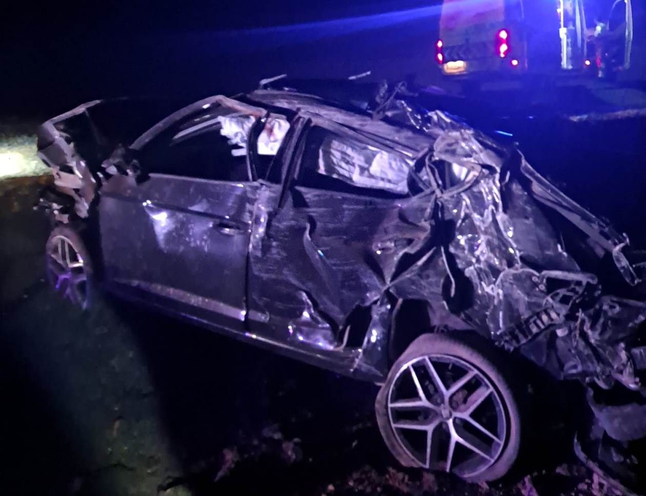 Coche accidentado en Playa Blanca