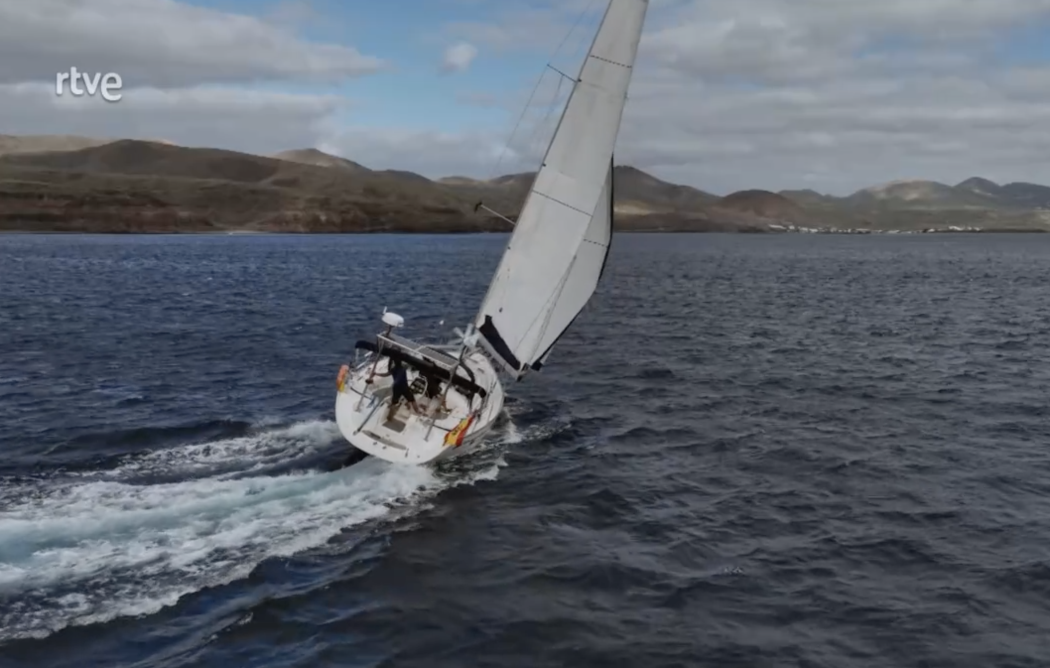 Una de las escenas del velero Virgen Blanca en Lanzarote. Foto: RTVE.