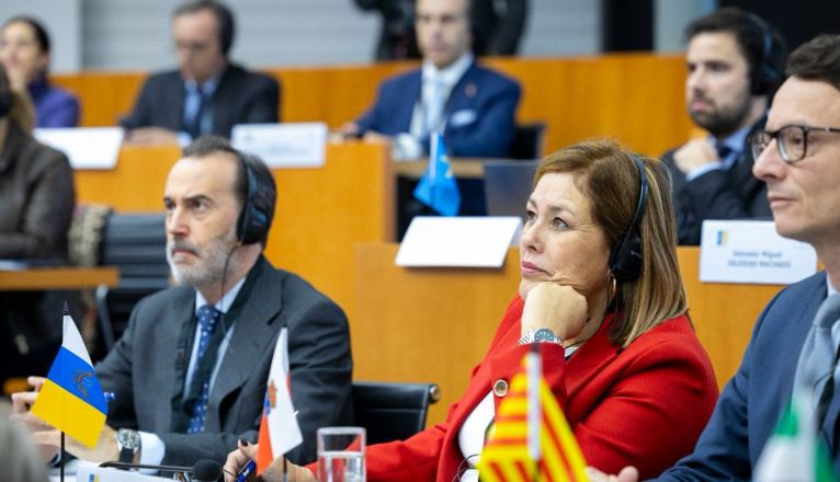 La presidenta del Parlamento de Canarias, Astrid Pérez, este jueves en Bruselas. La presidenta del Parlamento de Canarias, Astrid Pérez, este jueves en Bruselas.