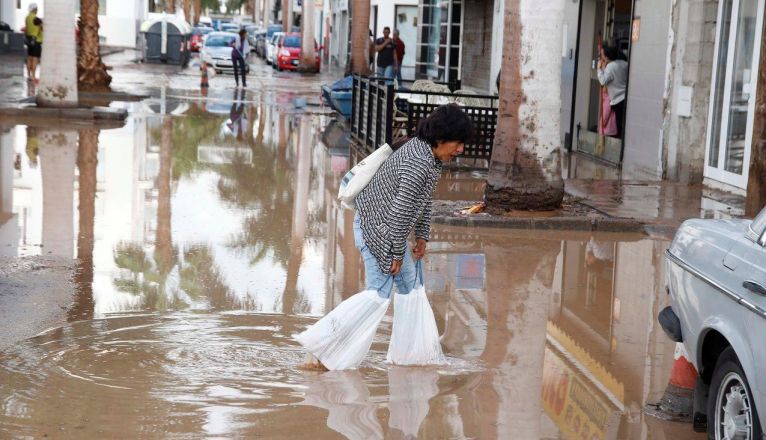 Inundaciones en la calle Triana de Arrecife