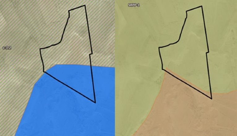 Diferencia entre el Suelo con potencial extractivo del PIOTL (izquierda) y el Suelo Rústico de Protección Minera (derecha)