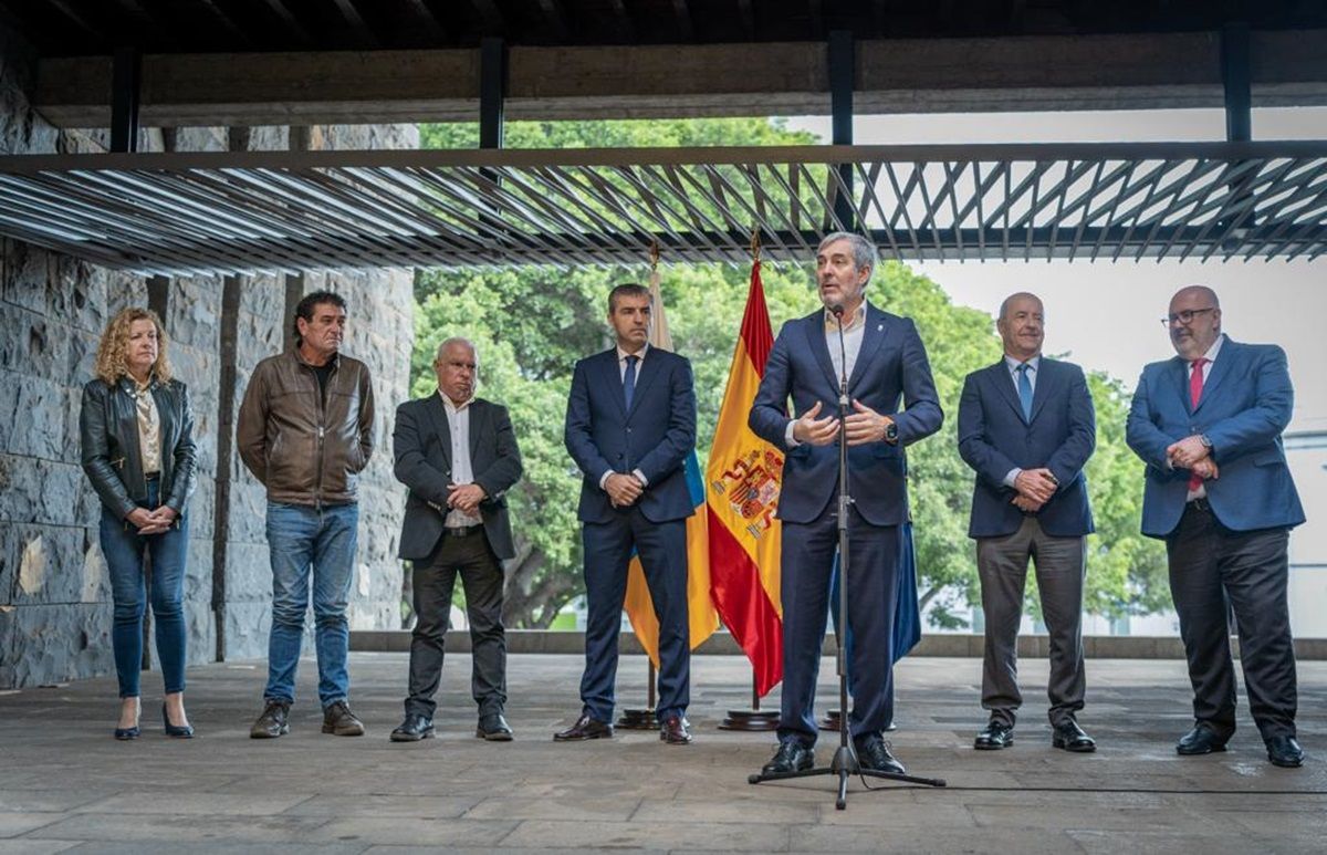 El presidente de Canarias durante el anuncio. Inversión Pública.