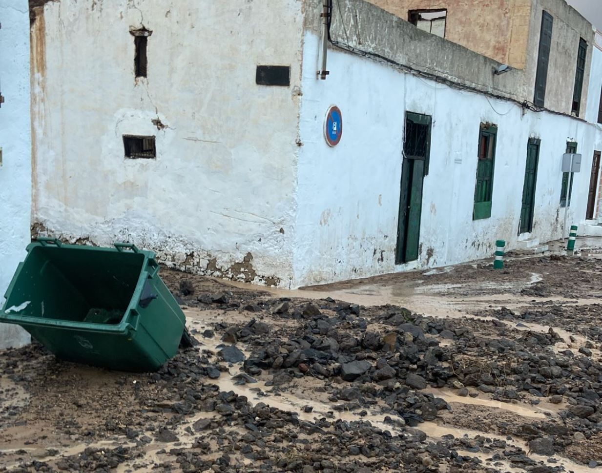 Tromba de agua en Haría
