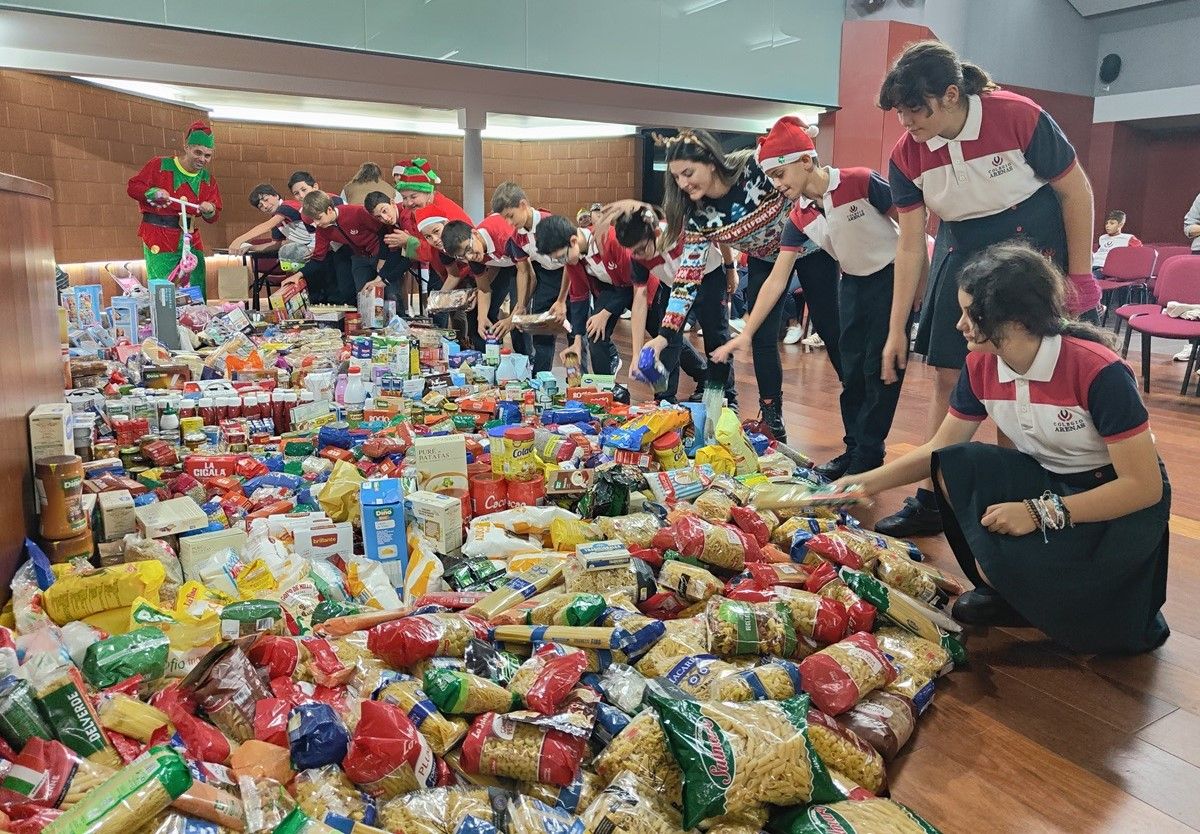 Los kilos de alimentos recaudados en los centros escolares
