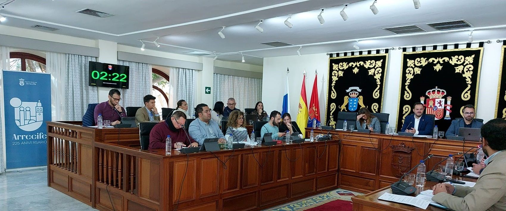 Instante de la sesión plenaria de este viernes 29 de Diciembre en el salón de plenos del Ayuntamiento de Arrecife