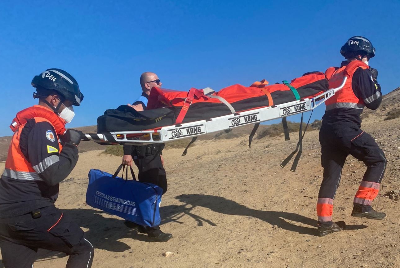 Rescate de una mujer accidentada en Playa Blanca