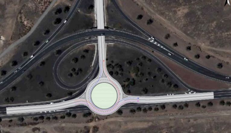 Rotonda a nivel de la Fundación César Manrique Rotonda a nivel de la Fundación César Manrique