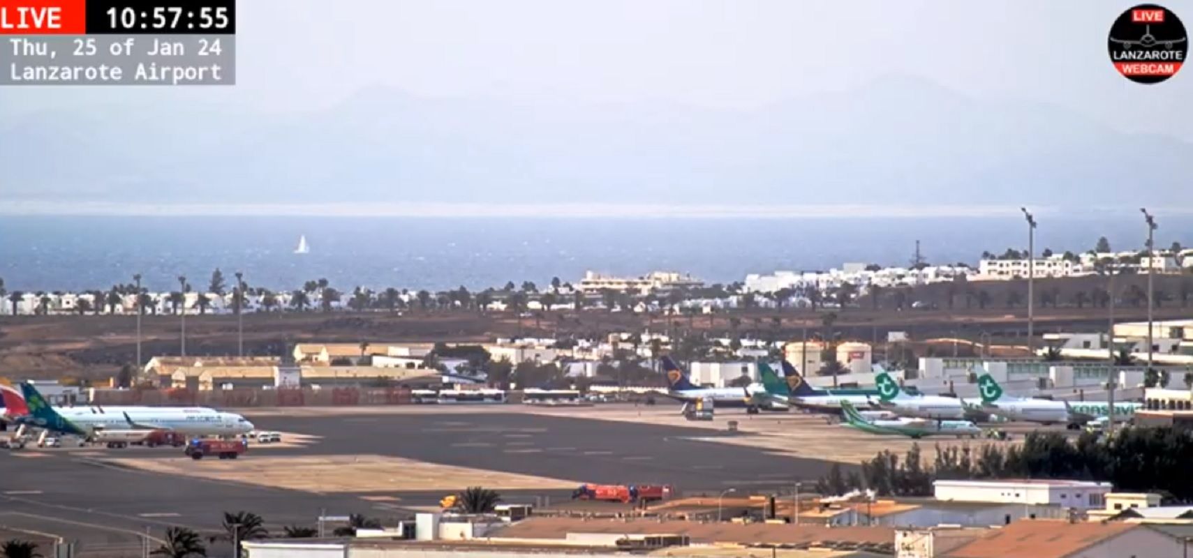 Bomberos en el Aeropuerto de Lanzarote