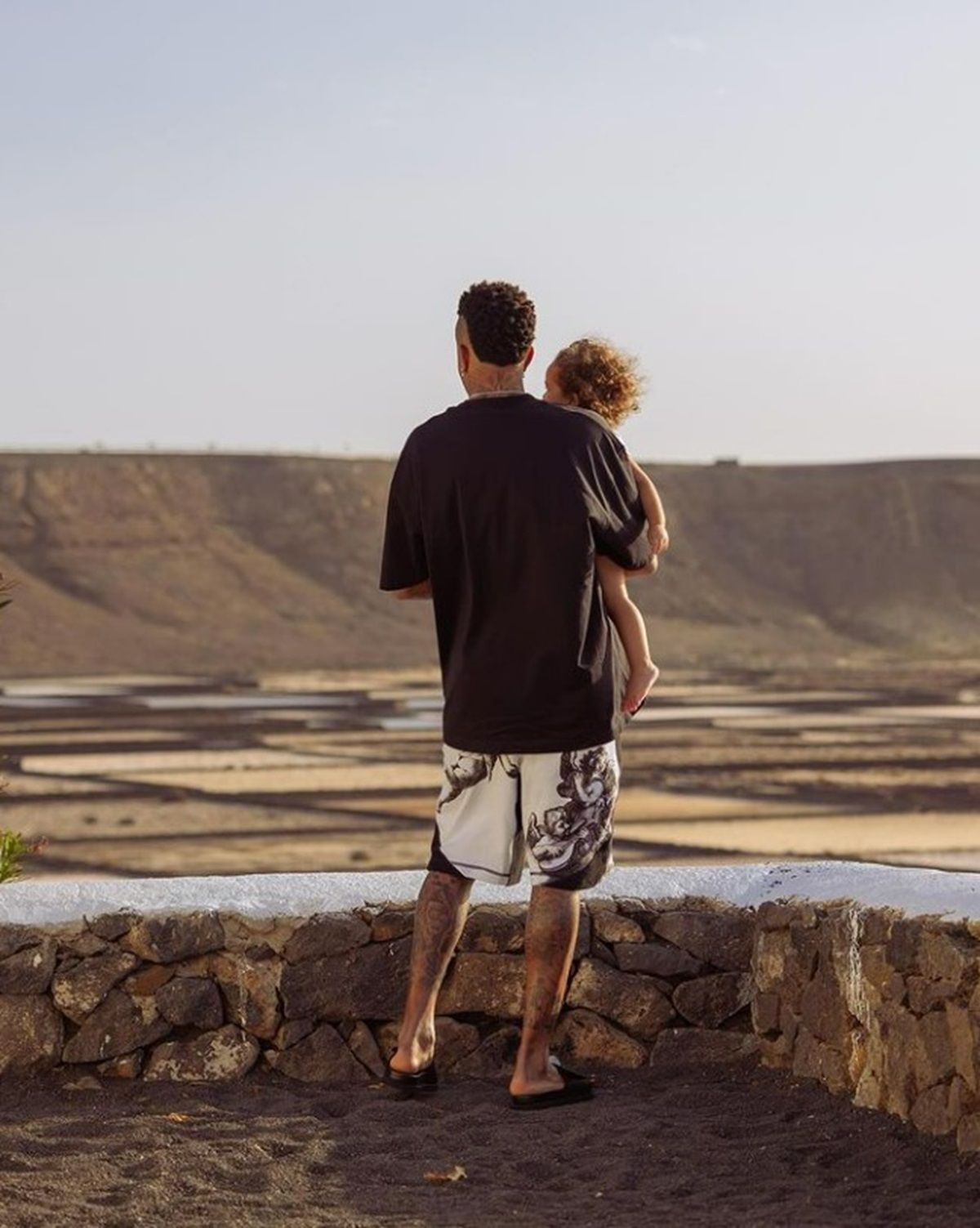 El futbolista junto a su hija en Lanzarote