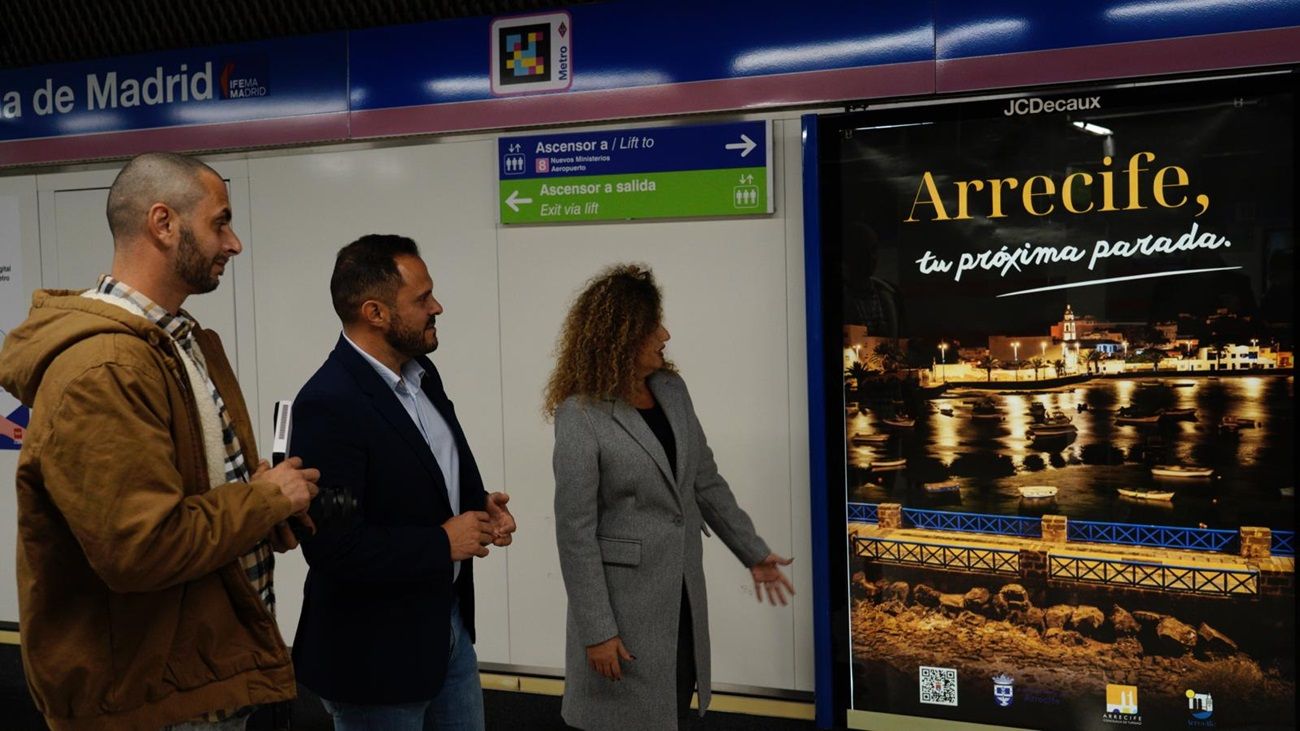 El Ayuntamiento de Arrecife ha lanzado en el Metro de Madrid la campaña 'Arrecife tu próxima parada'