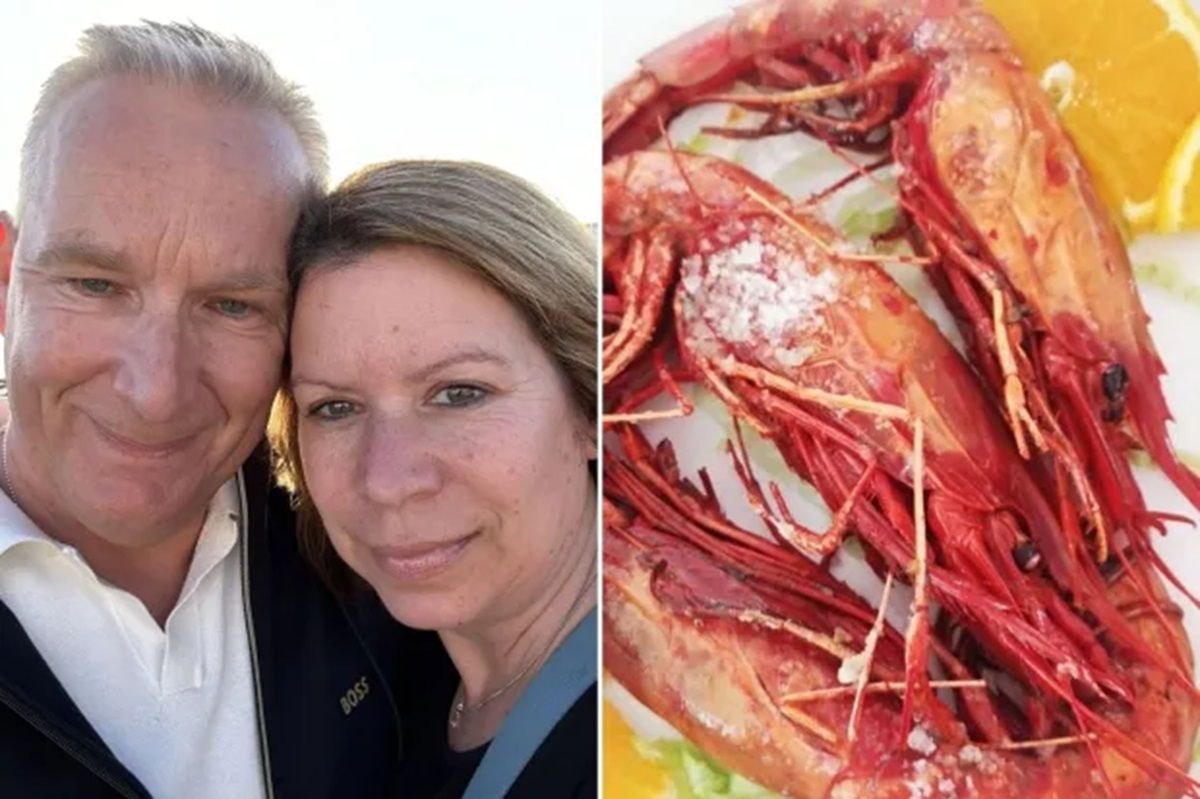 La pareja británica y el plato de langostinos que pidieron en un restaurante