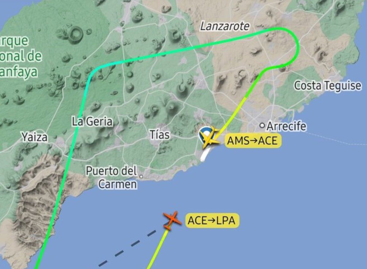 Vuelo que regresa a Lanzarote Imagen: Controladores aéreos 