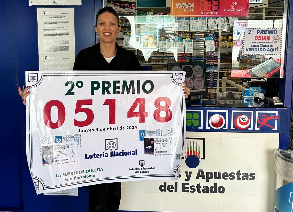 El segundo premio de la Lotería Nacional cae en  'La Suerte de Dulcita' en San Bartolomé