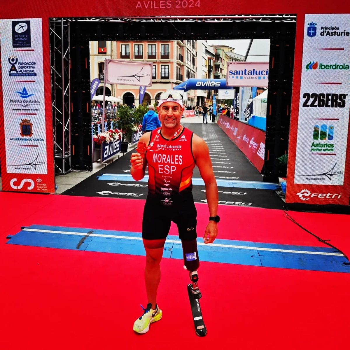 Lionel Morales en el campeonato España duatlón Avilés 