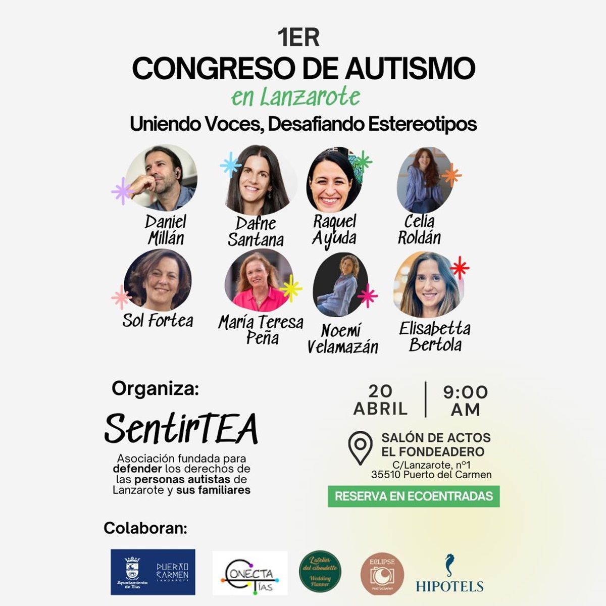Cartel del primer Congreso de Autismo de Lanzarote, organizado por SentirTEA