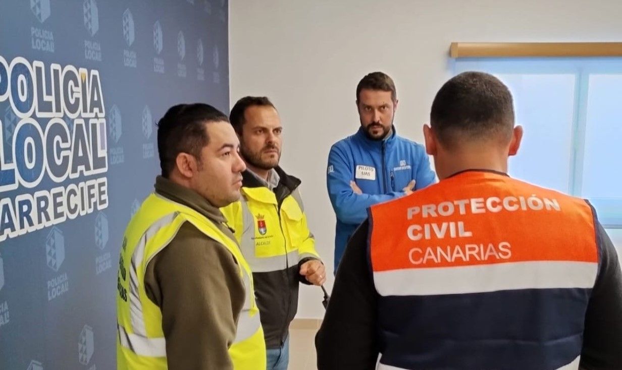 Sala de Coordinación del PEMU de Arrecife, en el edificio sede de la Policía Local. 