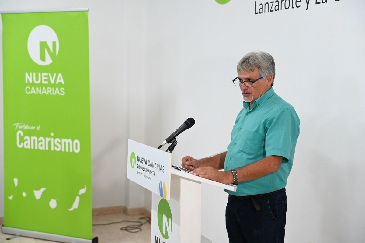 El presidente de Nueva Canarias en Arrecife, Servando Pérez