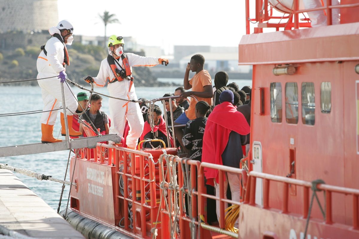 Los migrantes llegados a Arrecife (Foto: Juan Mateos)