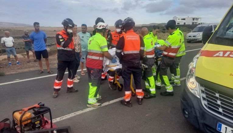 Herido grave en el vuelco de su vehículo cerca de Muñique