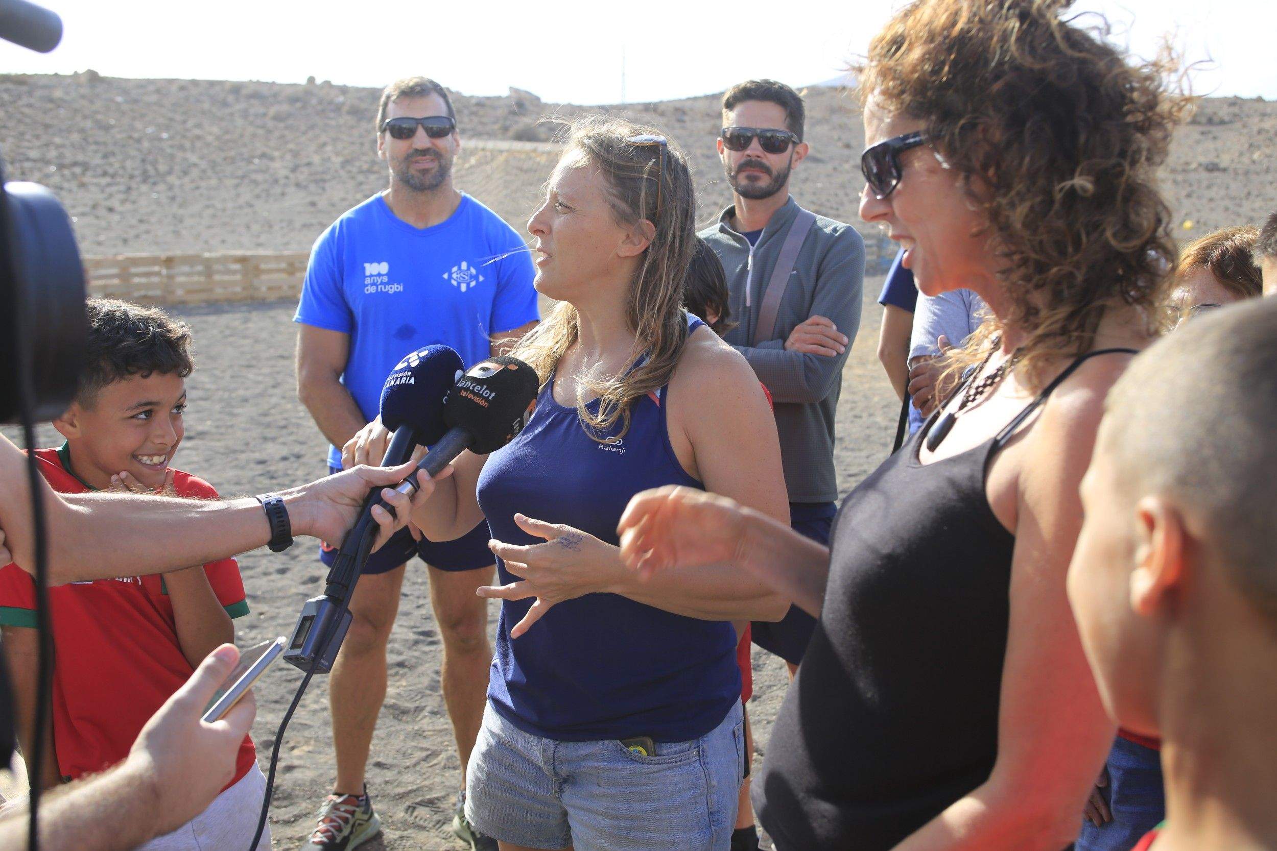 Protesta por la falta de una cancha deportiva en Argana Alta (Fotos: Juan Mateos)