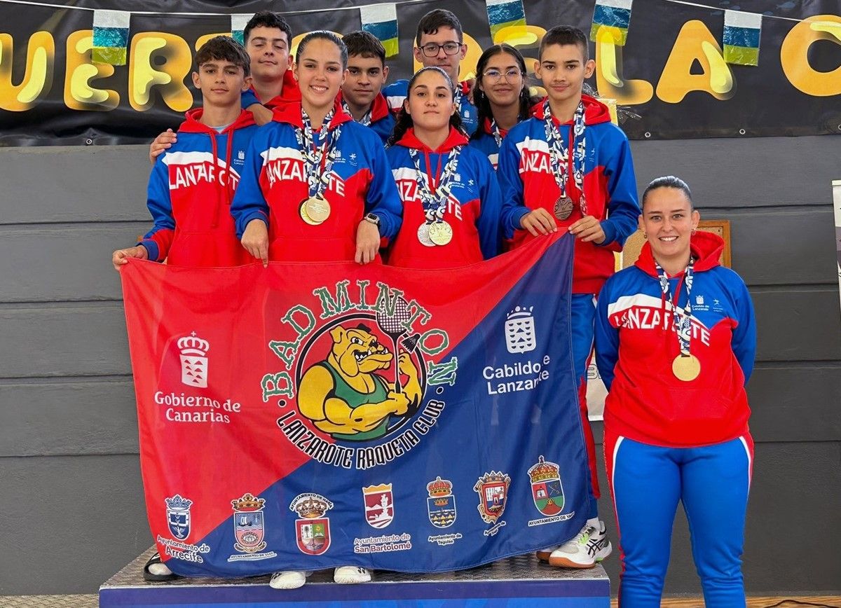 La selección de bádminton Sub-15 de Lanzarote se proclama campeona de Canarias