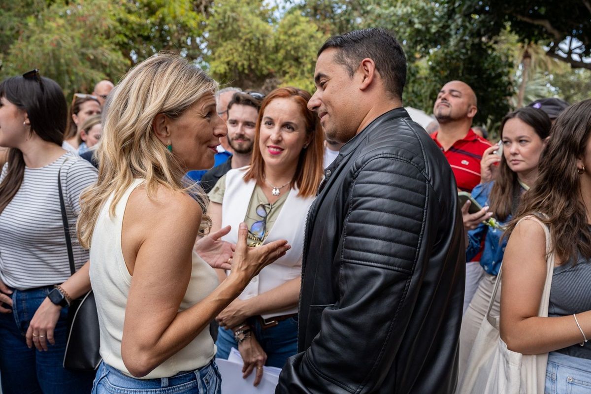 Yoné Caraballo durante el acto de apertura de la precampaña electoral para las elecciones europeas del 9 de junio