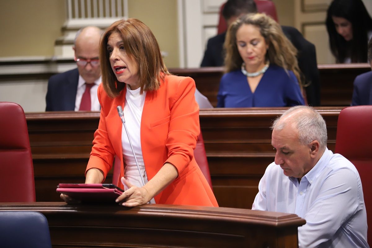 La portavoz parlamentaria de Nueva Canarias, Carmen Hernández
