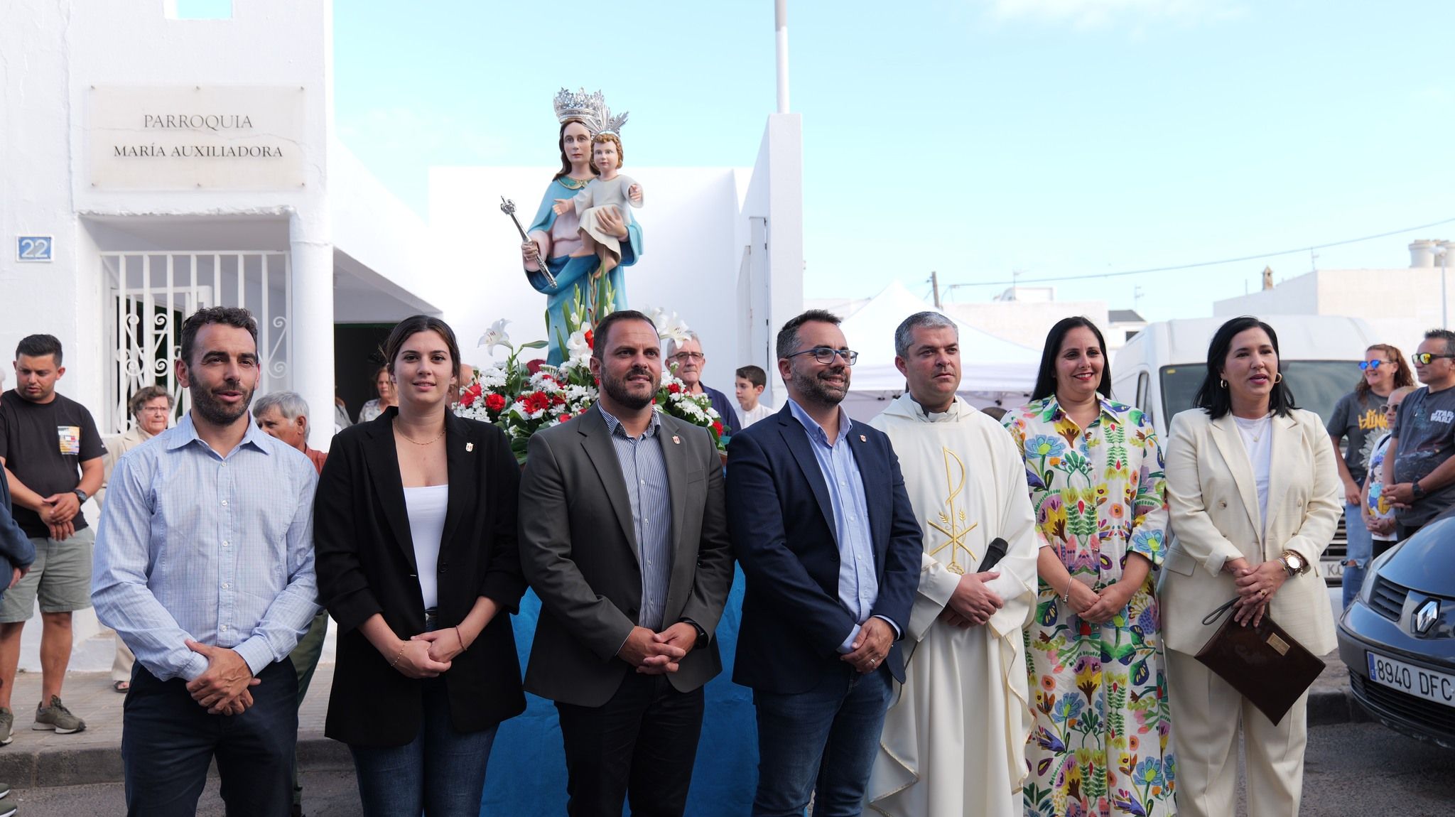 Misa y procesión en honor a las fiestas de María Auxiliadora, Argana Alta