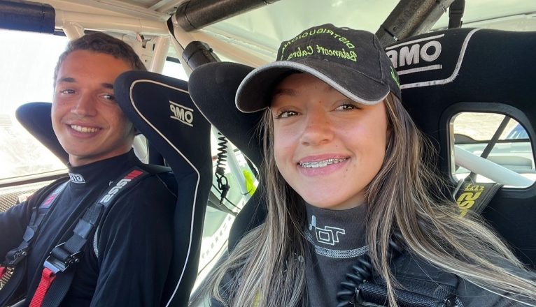 Daniela Betancort y su hermano en la pasada Subida de Haría Daniela Betancort y su hermano en la pasada Subida de Haría