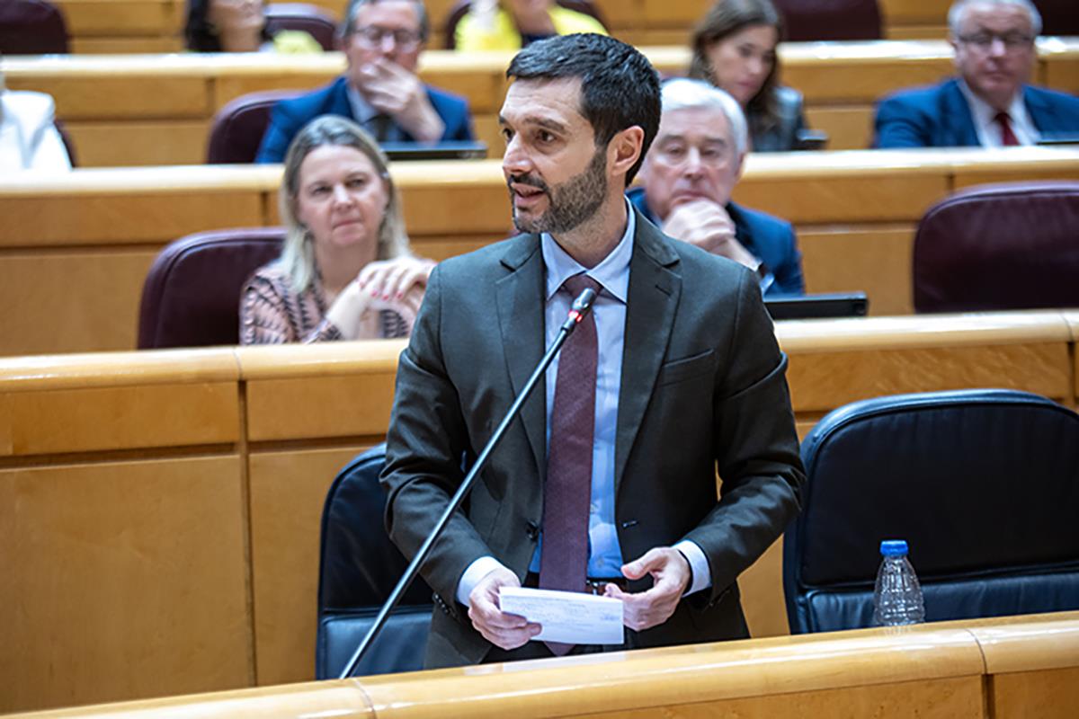 El ministro de Consumo, Pablo Bustinduy, durante una comparecencia en el Senado