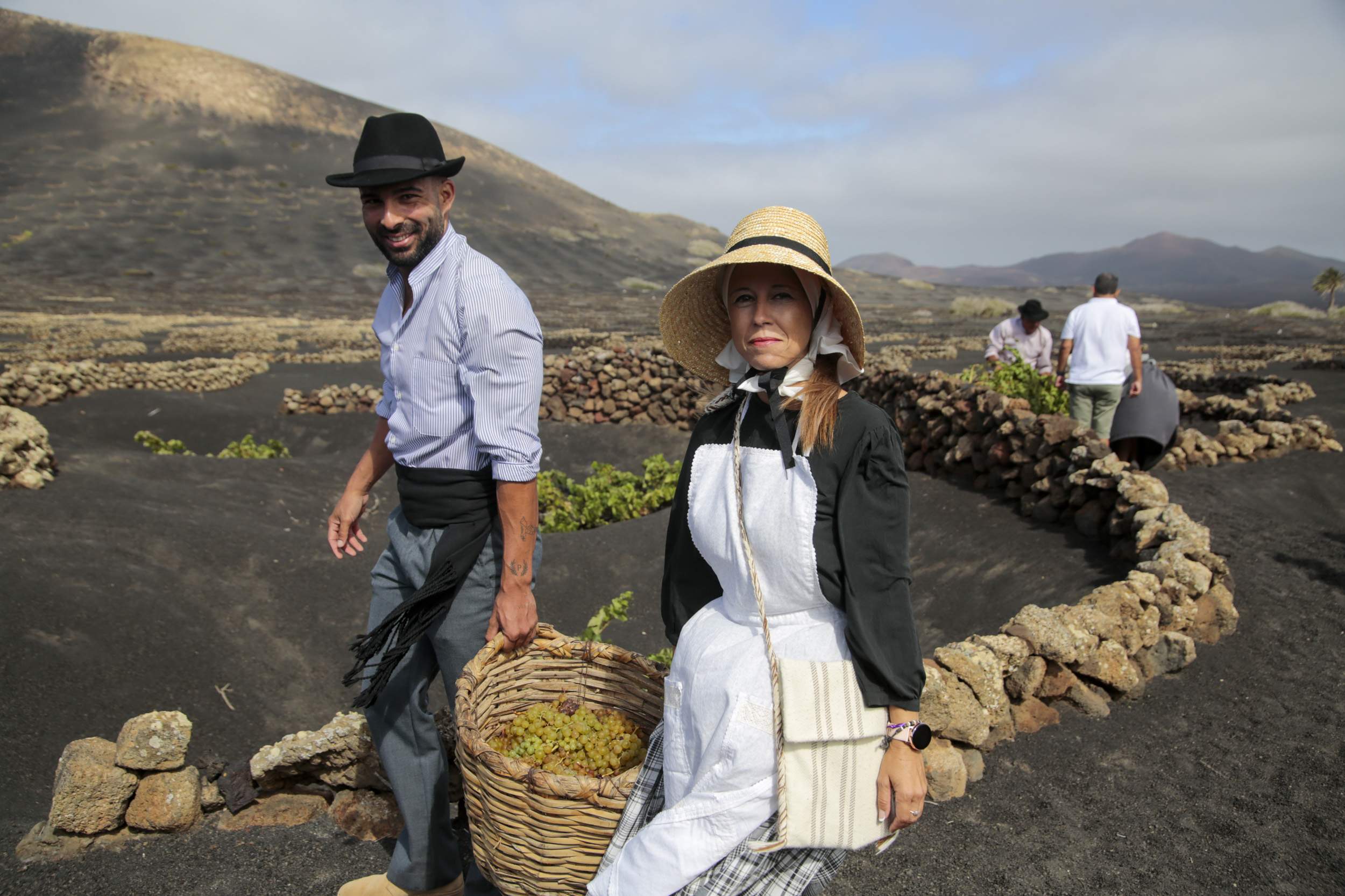  La Geria interpreta su pasado de la vendimia. Fotos: Juan Mateos.