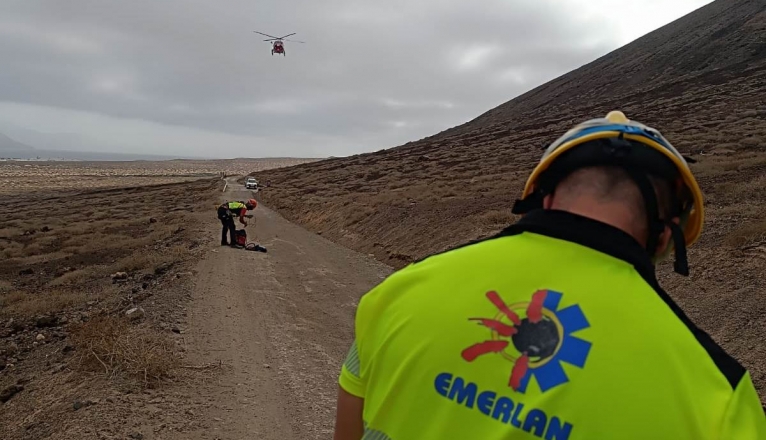 Evacuado un ciclista accidentado en La Graciosa
