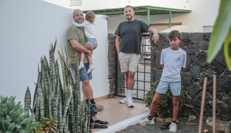 Jorge Contreras y Pablo Delgado con sus hijos Abián y Ainara. Foto: Juan Mateos. Jorge Contreras y Pablo Delgado con sus hijos Abián y Ainara. Foto: Juan Mateos.
