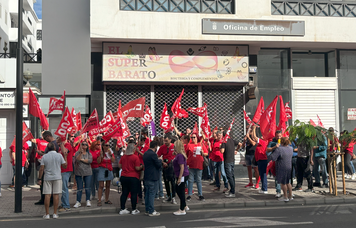 Manifestación de CCOO en Arrecife. Foto: Michael Valdivia