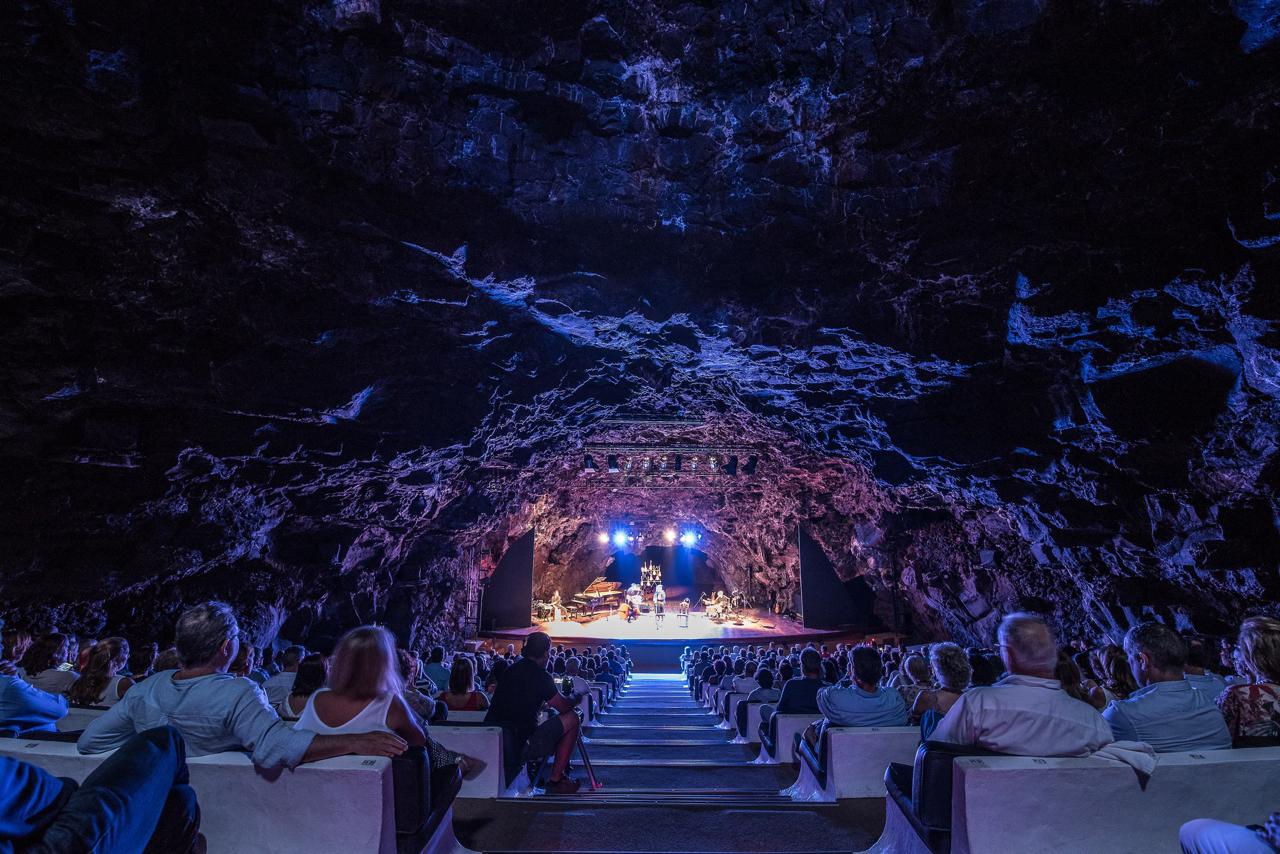 The Auditorium of Jameos del Agua, Lanzarote. Tourist Centers.