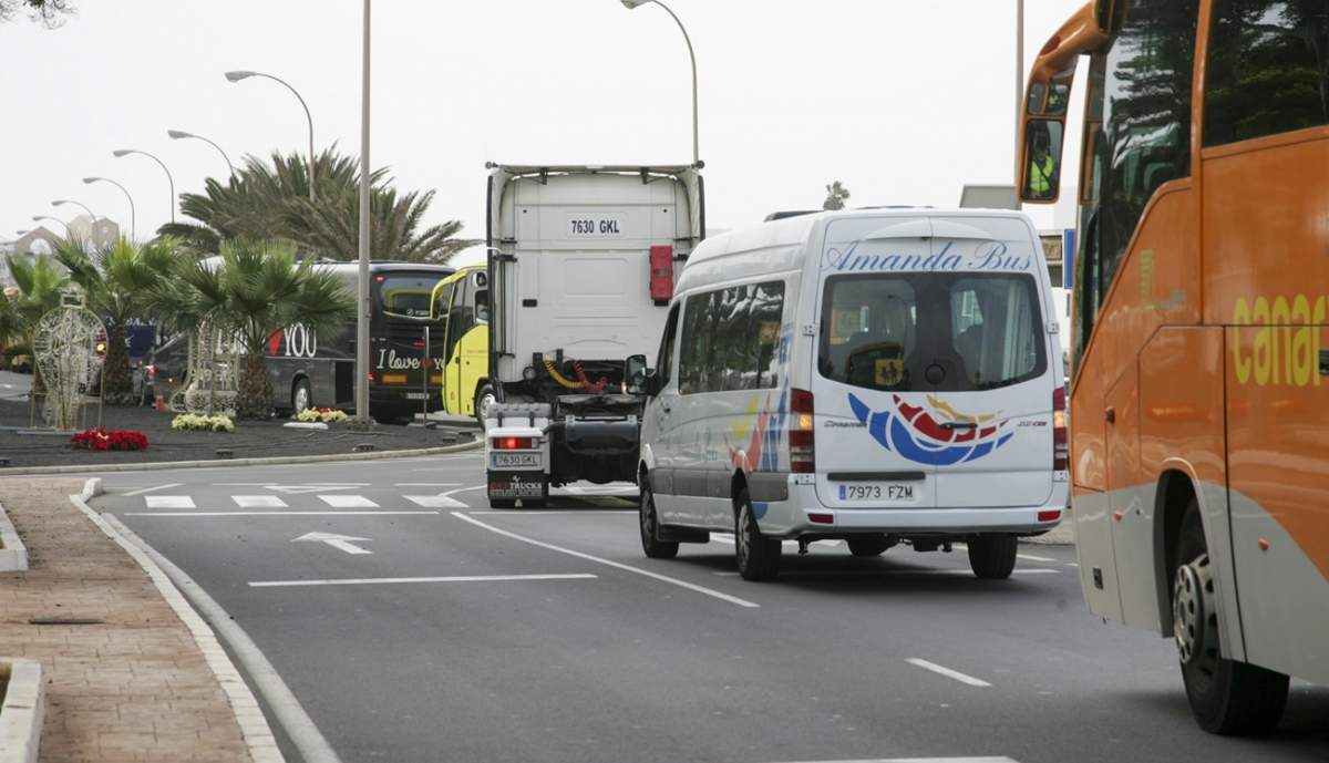 Protesta de transportistas en Lanzarote Protesta de transportistas en Lanzarote