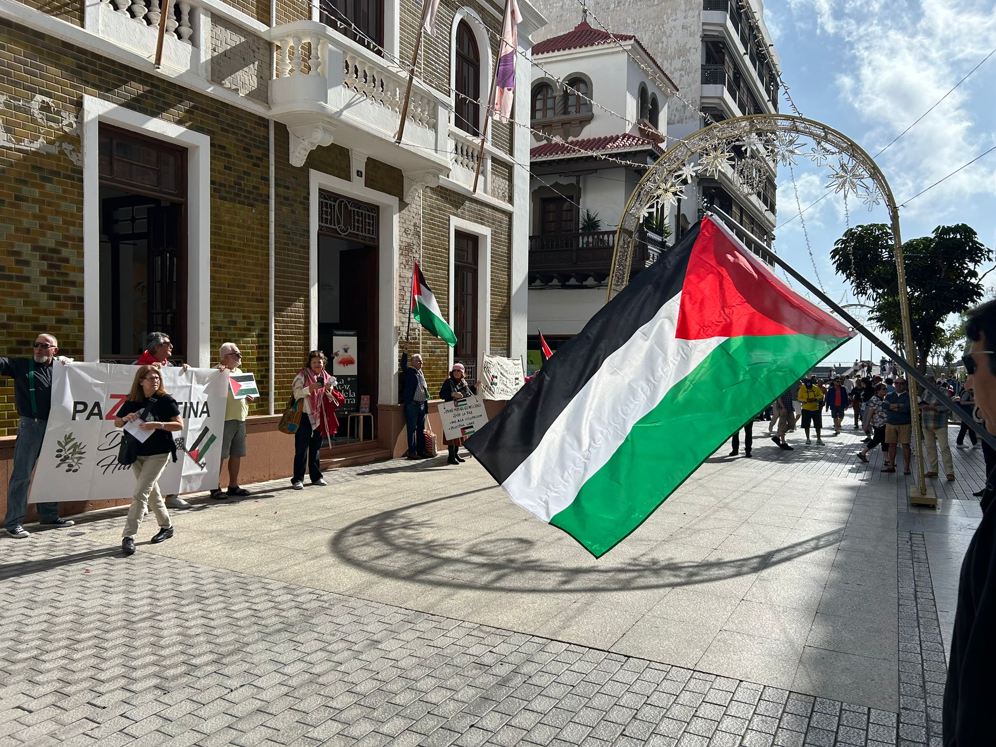 Manifestación en apoyo al pueblo palestino en Lanzarote.
